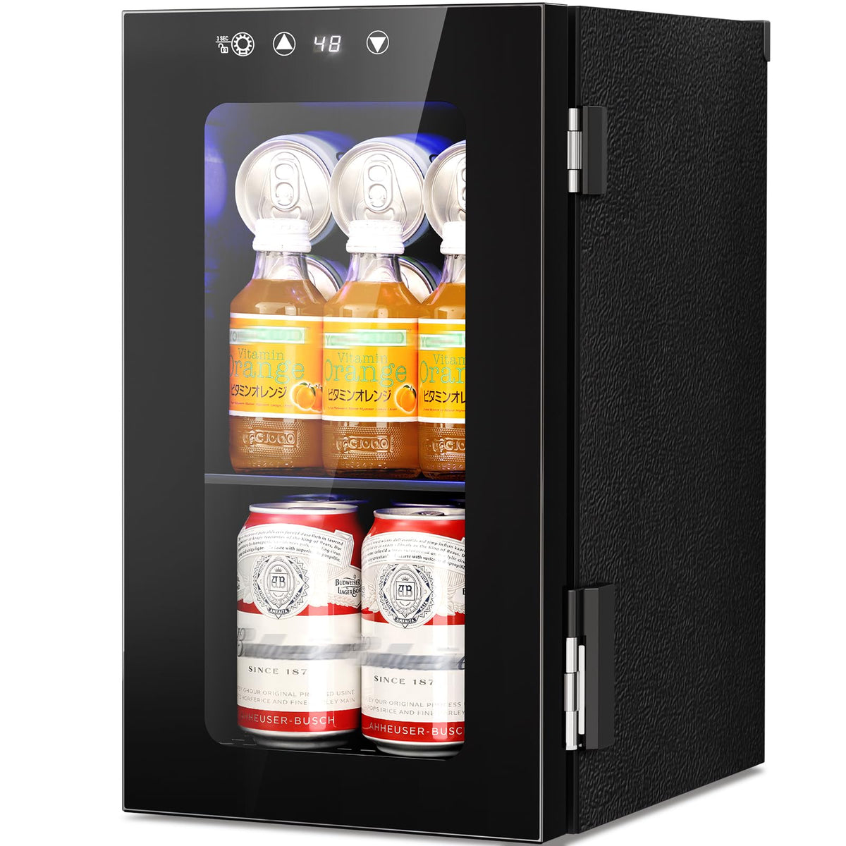 Antarctic Star Beverage Refrigerator Cooler 68 Can, Mini Fridge with Glass Door for Beer Drinks Wine,Freestanding Small Fridge with Electronic Temperature Control for Home and Bar,1.7 cu.ft Jansha Store