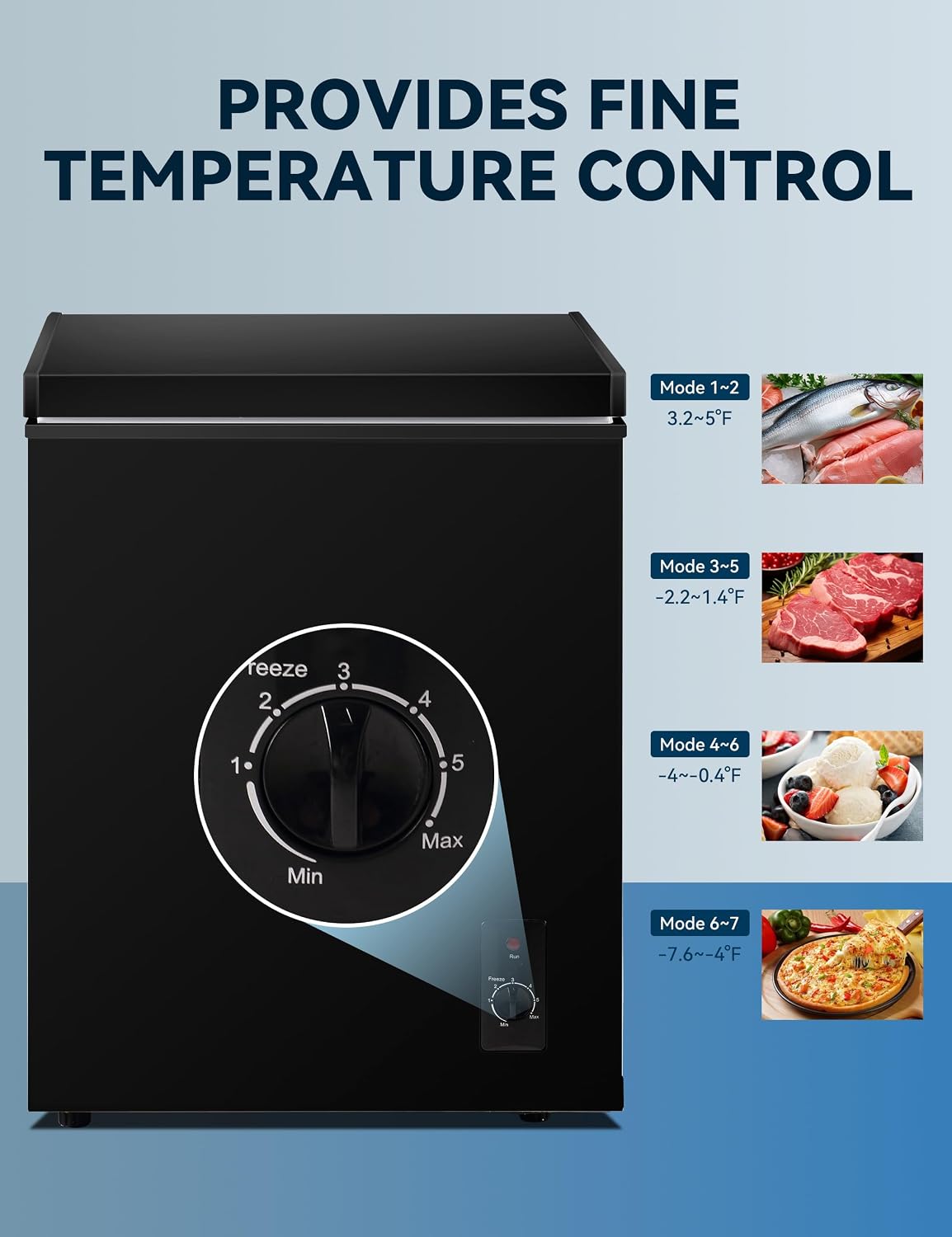 7.0 Cu Ft Chest Freezer - Energy Saving Quiet Top Open Door Mini Freezer Adjustable 6 Thermostat - Compact Small Deep Freezer w/Removable Basket and Defrost Water Drain for Home/Apartment/Garage Jansha Store