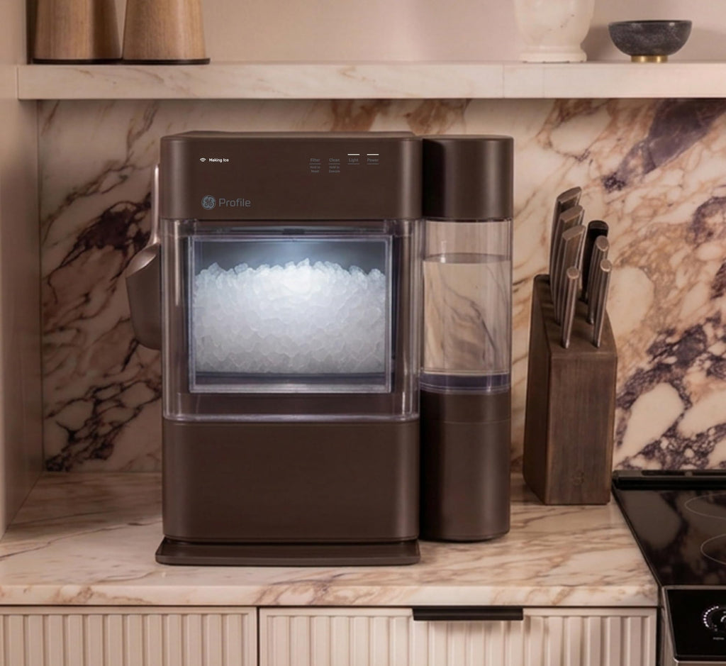GE Profile Opal Ultra, Countertop Nugget Ice Maker, 1 Gal XL Side Tank, *Amazon Exclusive*, 38 lbs/Day, Pebble Pellet Crushed Ice Machine, WiFi Stainless Steel Jansha Store