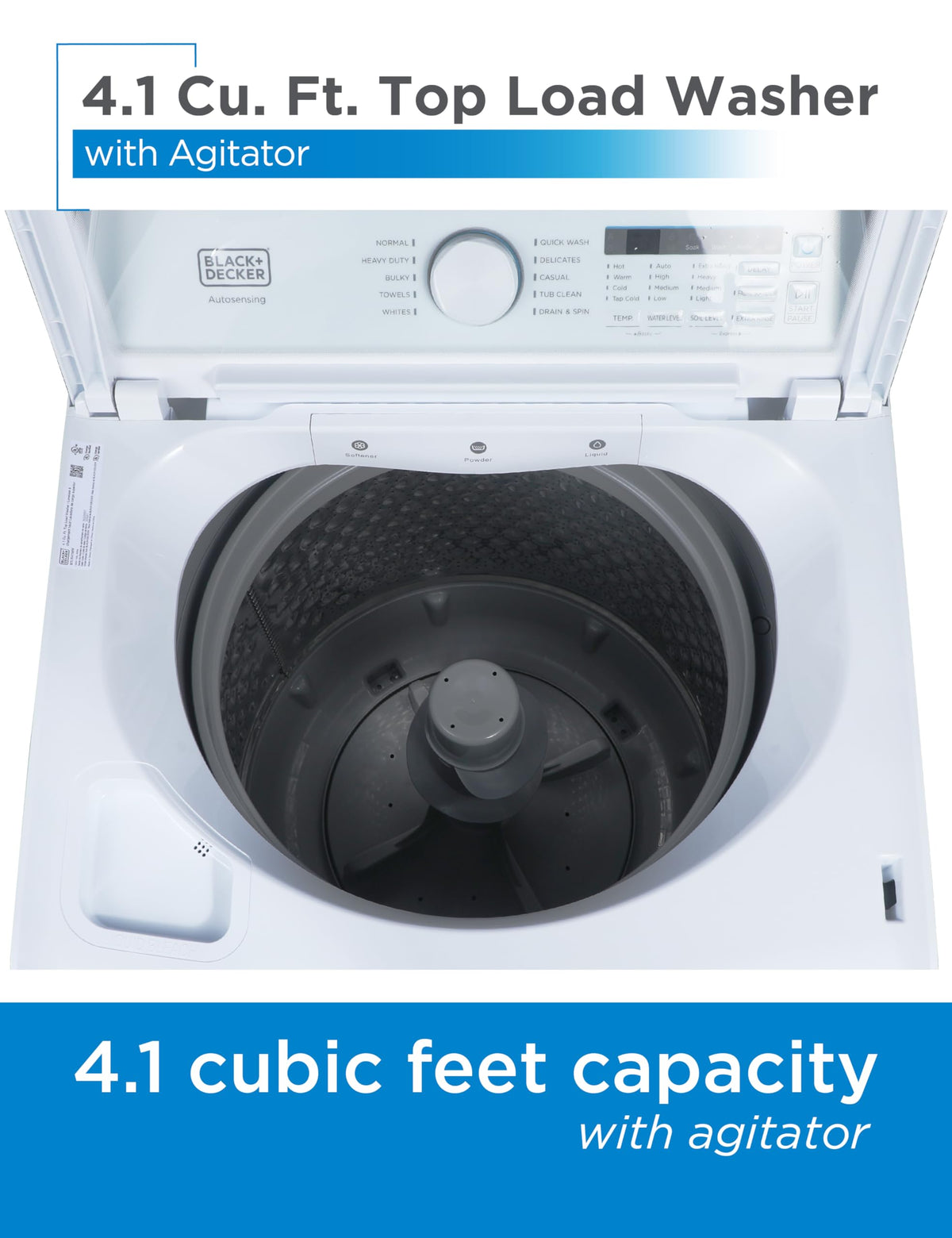 BLACK+DECKER 1.7 Cu. Ft. Portable Washer, 11 lb. Capacity, BPWM16W, White Jansha Store