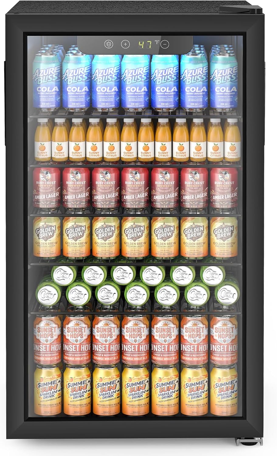 Electactic Mini Fridge 130 Can Beverage Refrigerator Cooler, 3.2 Cu.Ft Drink Fridge for Soda Wine Beer, Adjustable Temperature Control for Home Office, Black Jansha Store