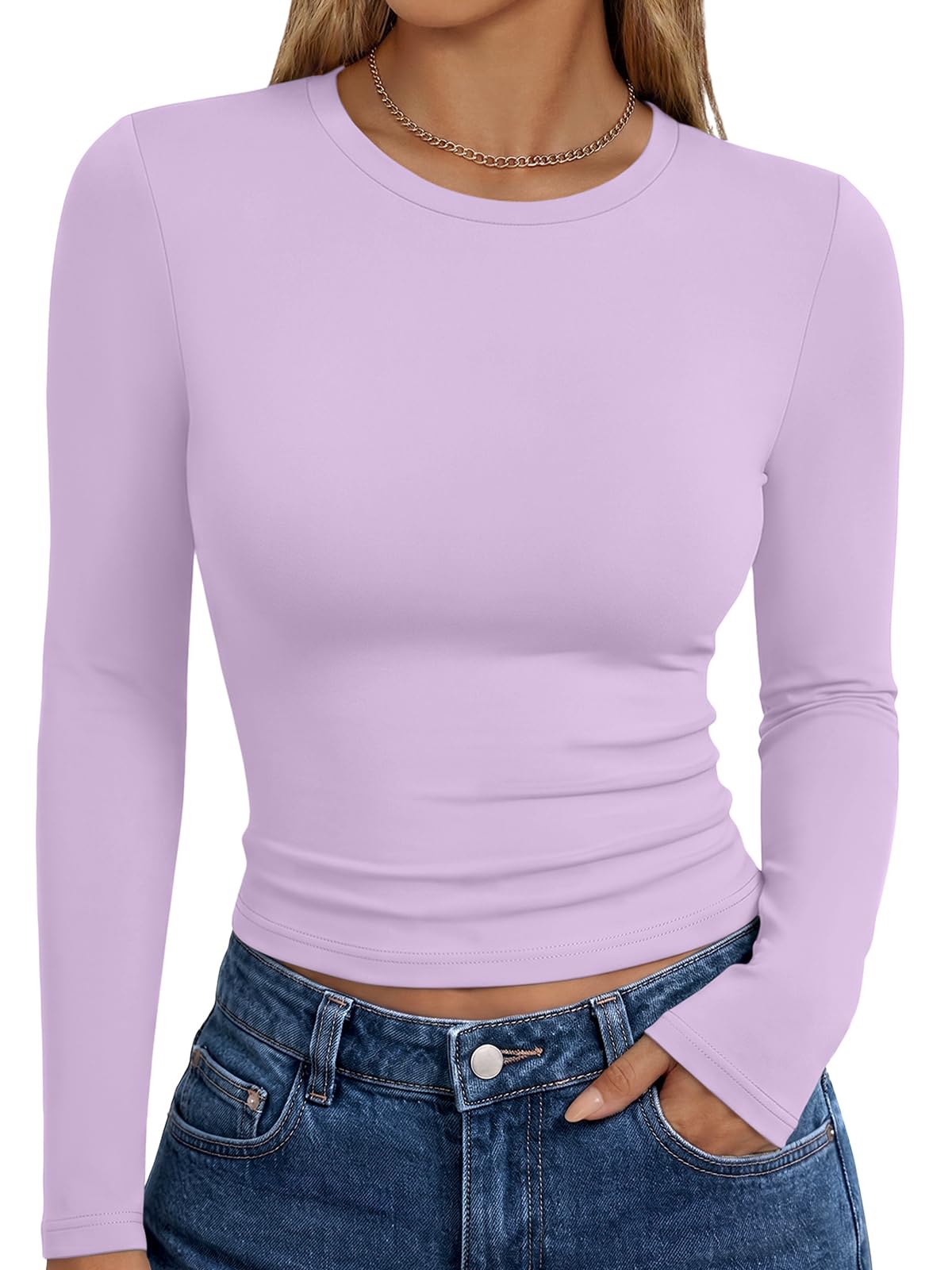 Trendy Queen Womens Long Sleeve T Shirts Fall Fashion Basic Y2K Tops 2026 Jansha Store