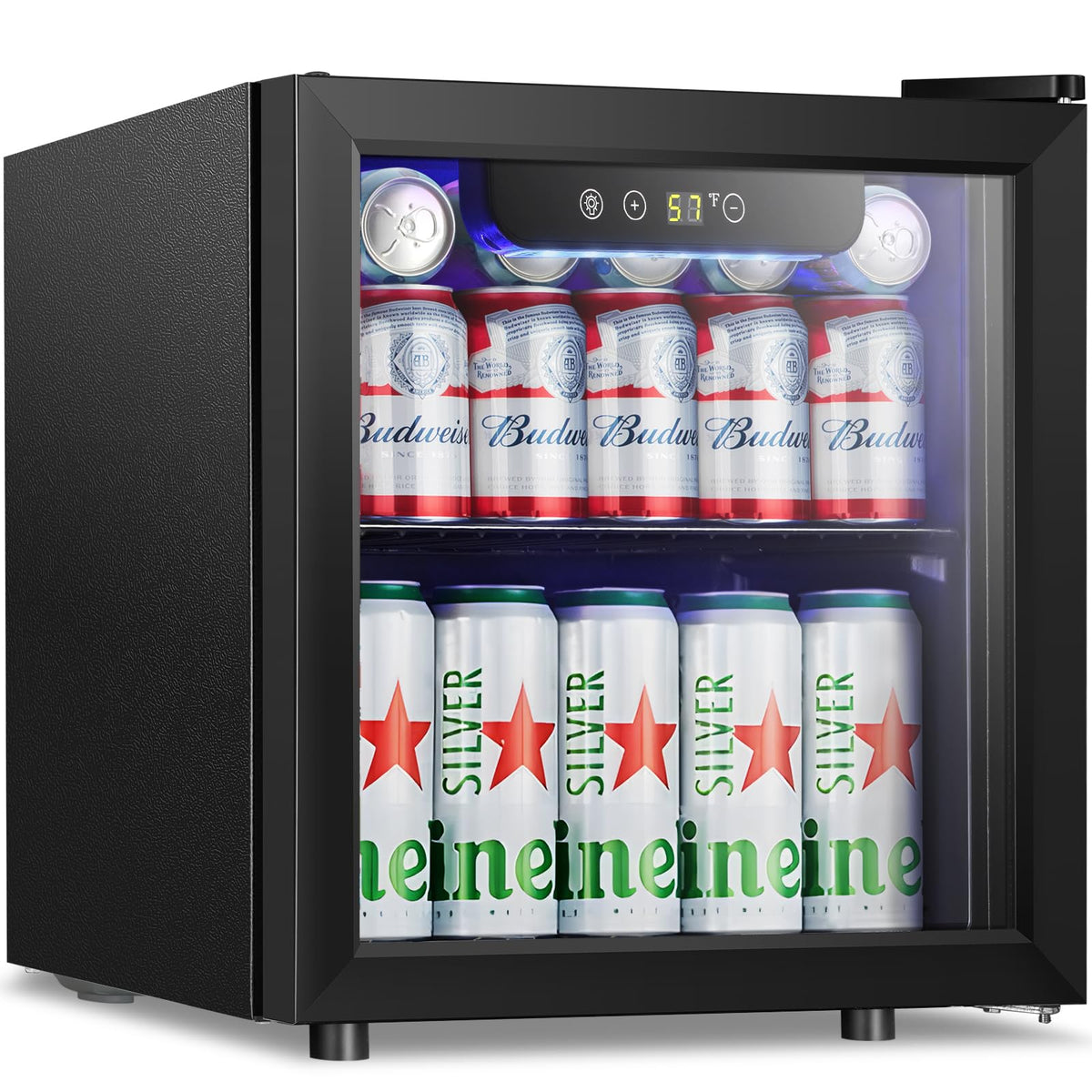 Antarctic Star Beverage Refrigerator Cooler 68 Can, Mini Fridge with Glass Door for Beer Drinks Wine,Freestanding Small Fridge with Electronic Temperature Control for Home and Bar,1.7 cu.ft Jansha Store