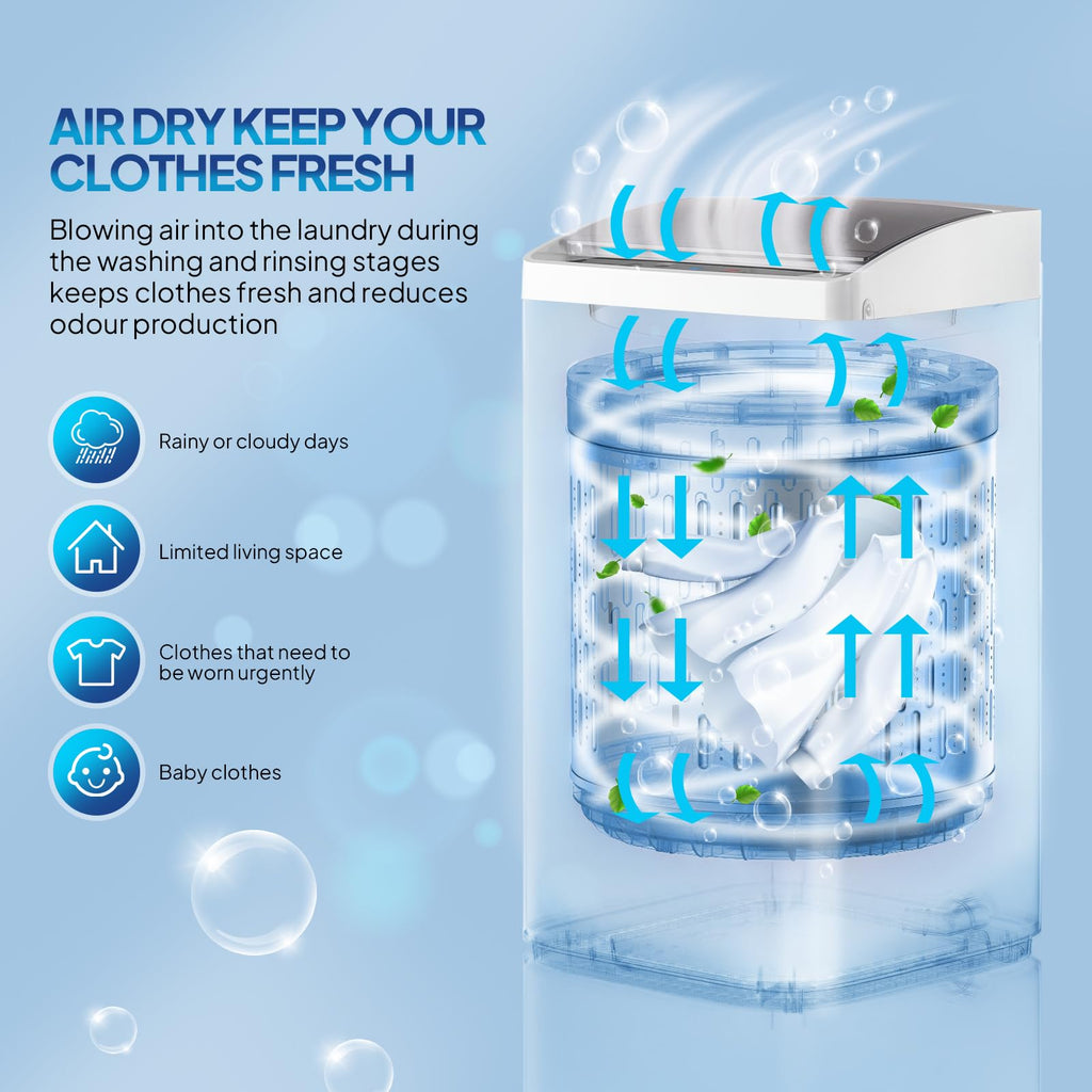ROVSUN 25LBS Portable Washing Machine, Full-Automatic Electric Laundry Machine with Stainless Steel Drum, Compact Washer and Spin Dryer Combo with Drain Pump for Home, Apartment Jansha Store