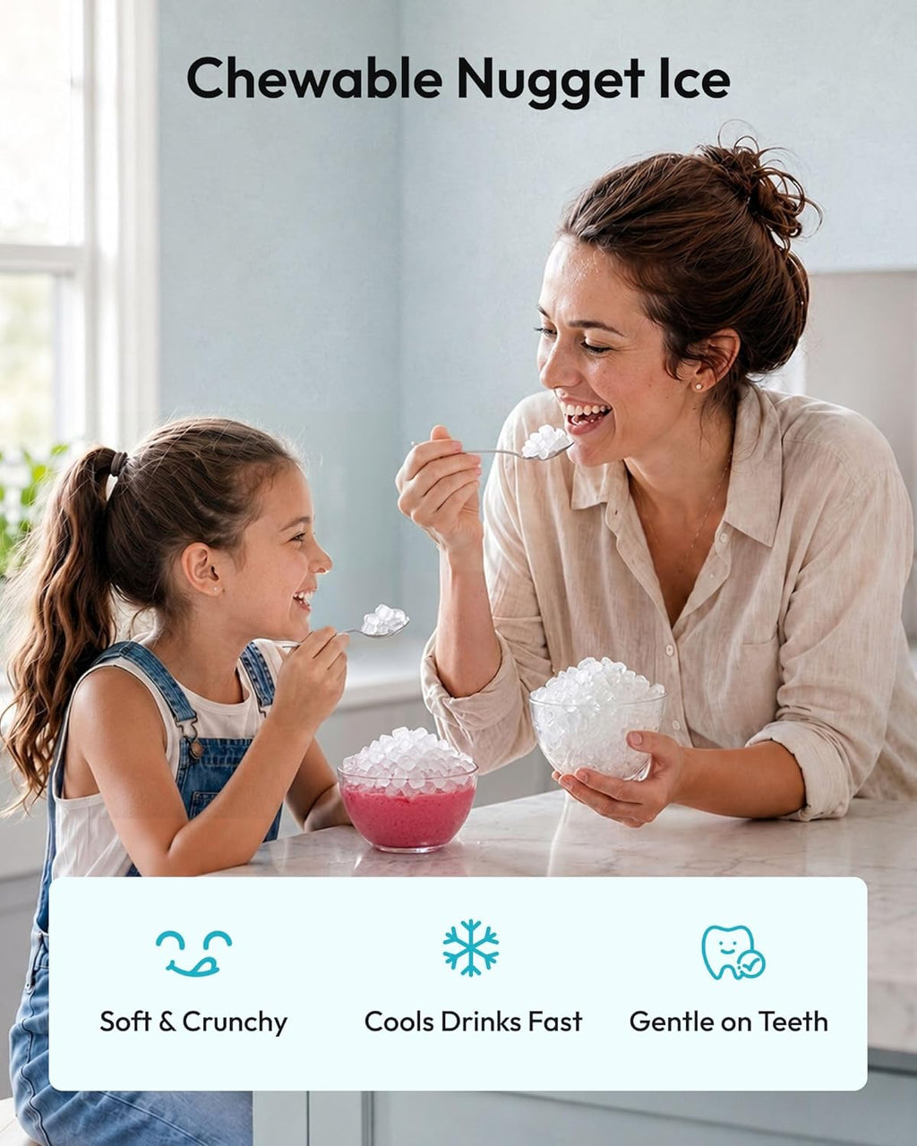 EUHOMY Nugget Ice Maker Countertop, 44lbs/24H, Ready in 7-10Mins, Black Jansha Store