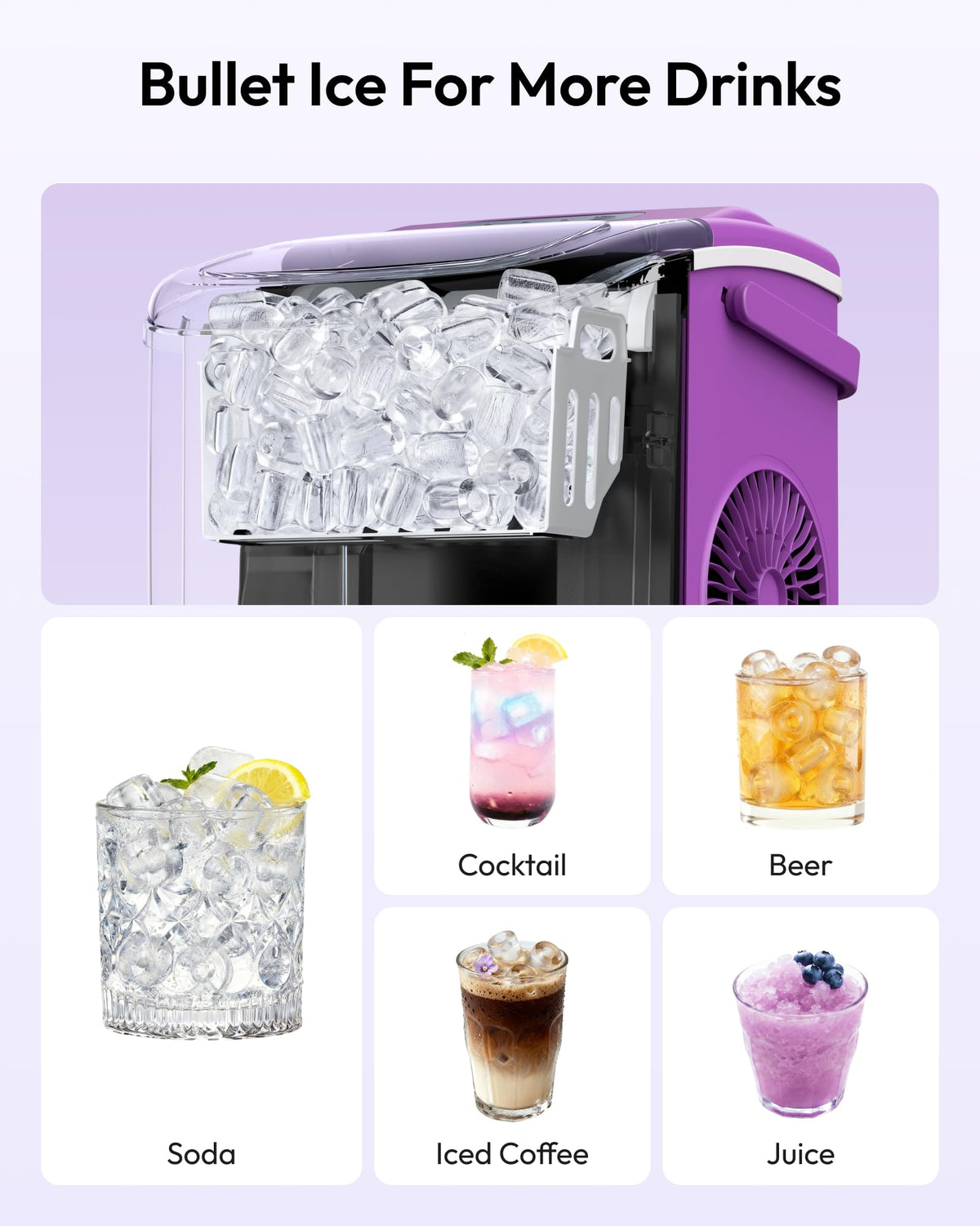 EUHOMY Countertop Ice Maker Machine with Handle, 26lbs in 24Hrs, 9 Ice Cubes Ready in 6 Mins, Auto-Cleaning Portable Ice Maker with Basket and Scoop, for Home/Kitchen/Camping/RV. (Black) Jansha Store