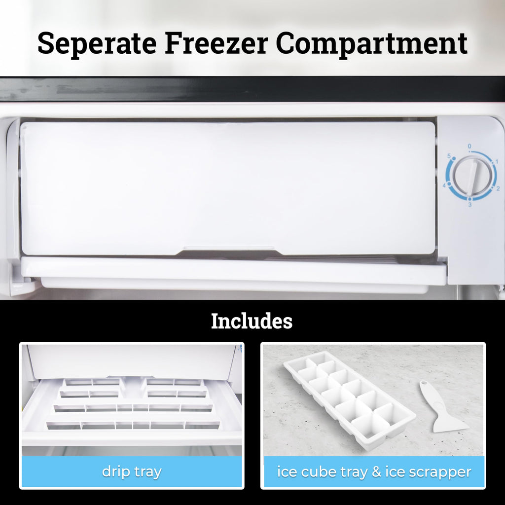Igloo 3.2 Cu.Ft. Mini Fridge with Freezer - Single Door Compact Refrigerator with Glass Shelves for Homes, Dorms & Offices- Keep Snacks, Drinks & Frozen Foods Cool with Temperature Control Mini Fridge Jansha Store