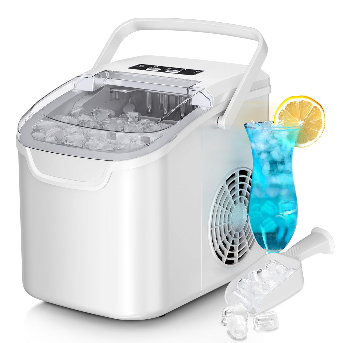 Antarctic Star Countertop Ice Maker Machine, 26Lbs/Day Fastest 6‑Min Ice Jansha Store