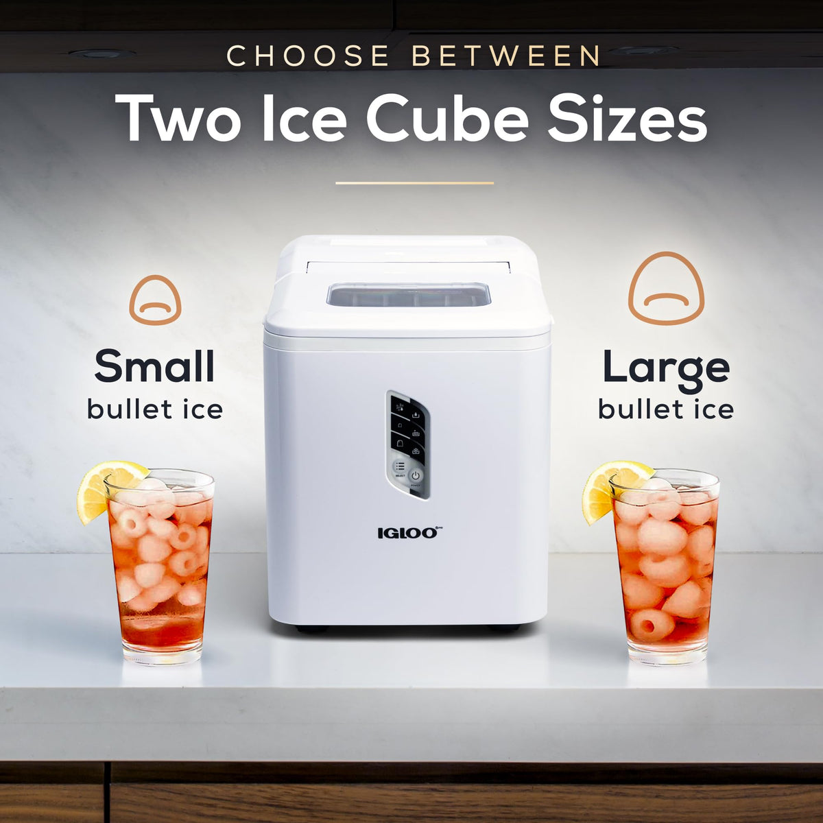 Igloo Portable Ice Maker with Scoop - Ice Maker with LED Control Panel & 1.5 Quart Water Tank - Stainless Ice Cube Maker Produces 26 Lbs. of Ice in 24 Hours with 9 Large or Small Cubes in 7 Minutes Jansha Store