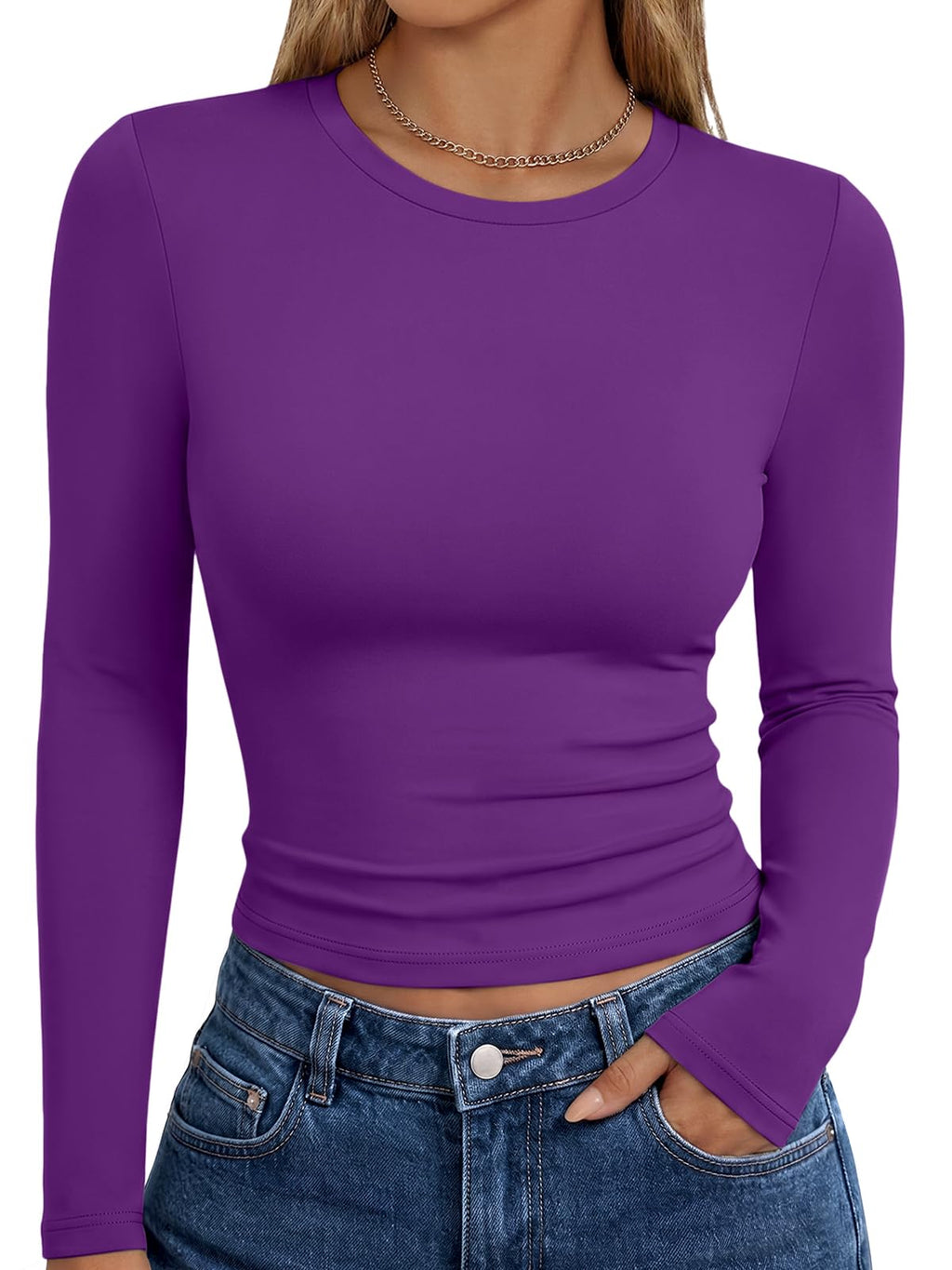 Trendy Queen Womens Long Sleeve T Shirts Fall Fashion Basic Y2K Tops 2026 Jansha Store