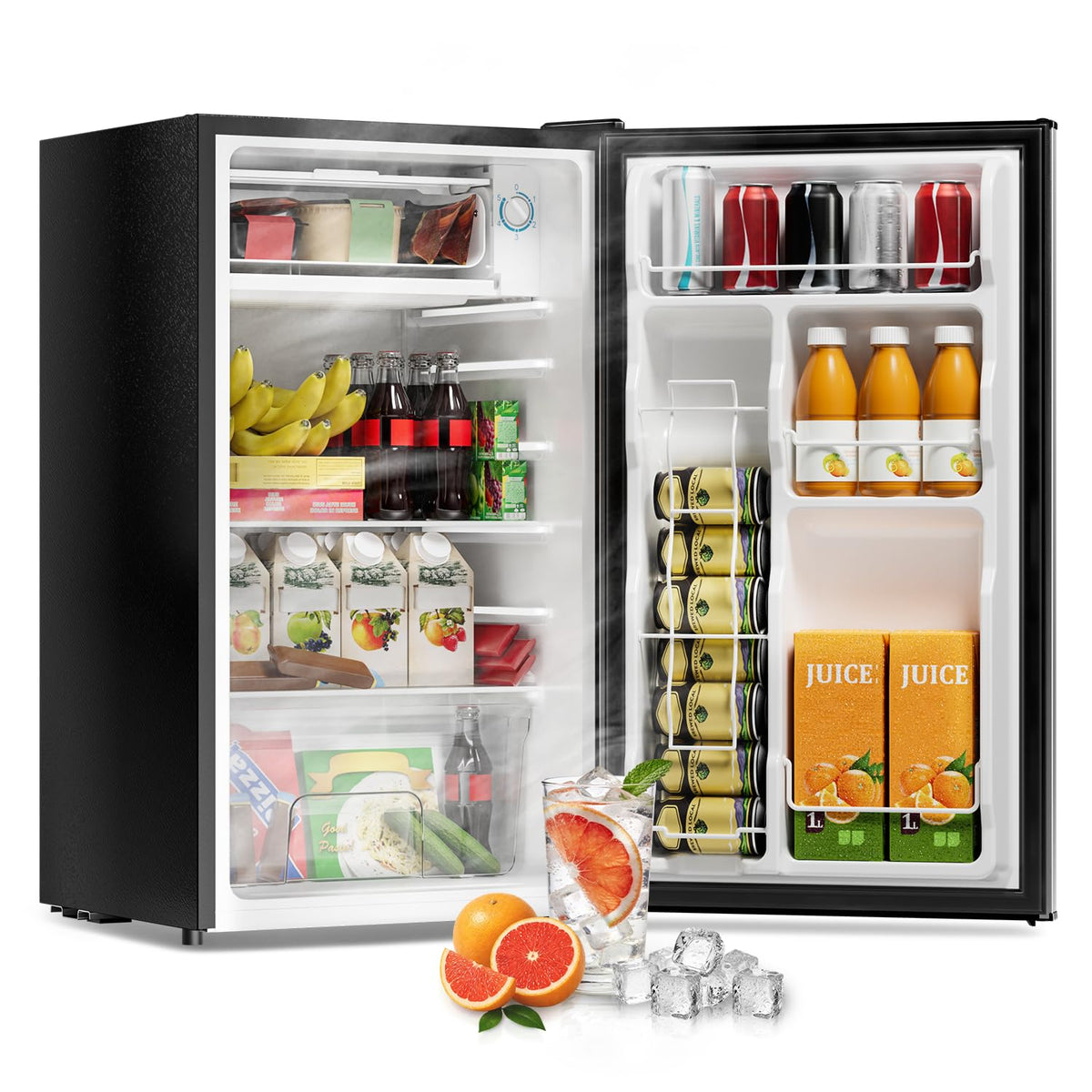 3.2 Cu Ft Mini Fridge with Freezer, Single Door Upright Freezer Jansha Store