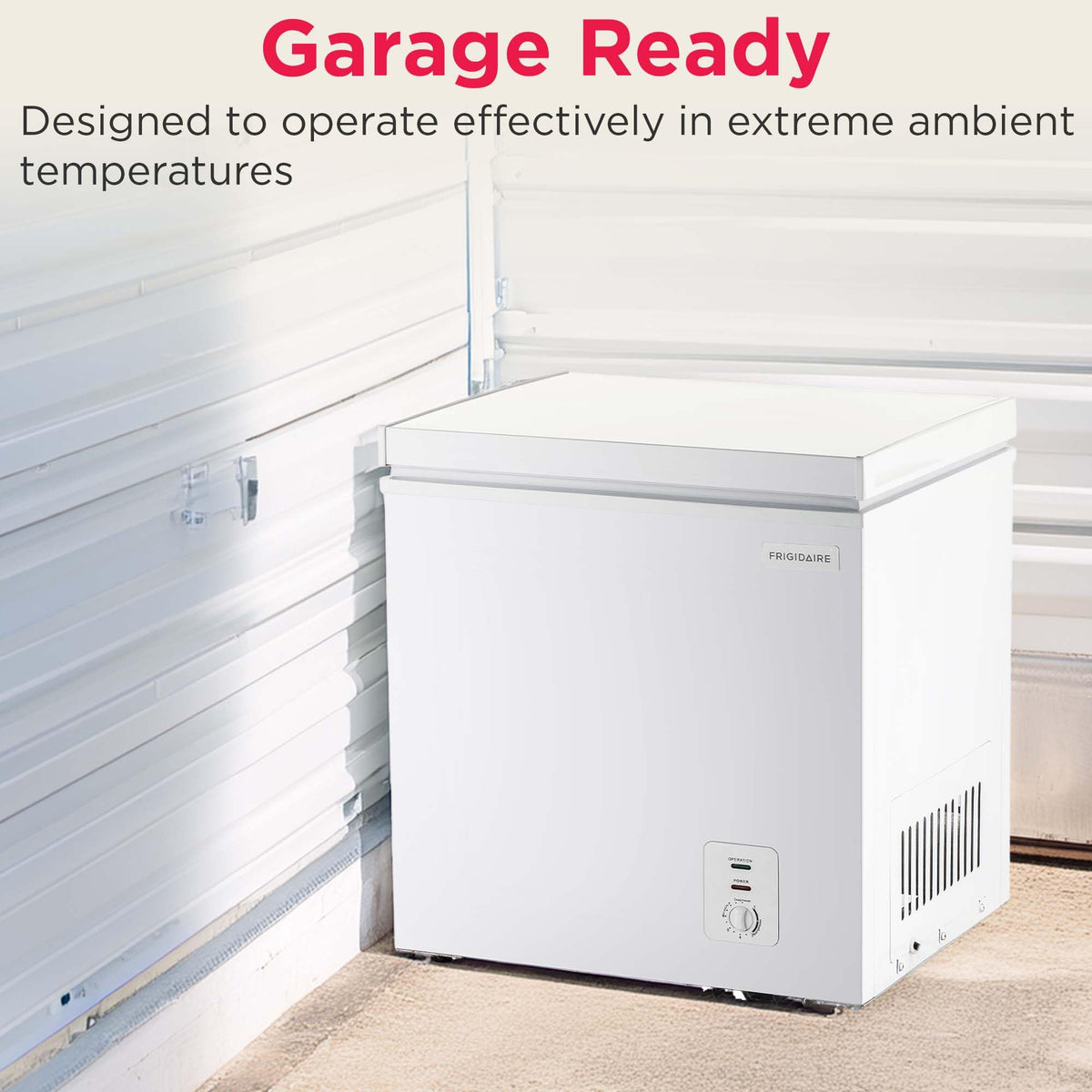 FRIGIDAIRE EFRF5003-BLACK Chest Deep Freezer-Garage-Ready, 5.0 Cu. Ft. Capacity, Black-Adjustable Thermostat-Removable Vinyl Coated Wire Basket-Easy Defrost Drain Jansha Store