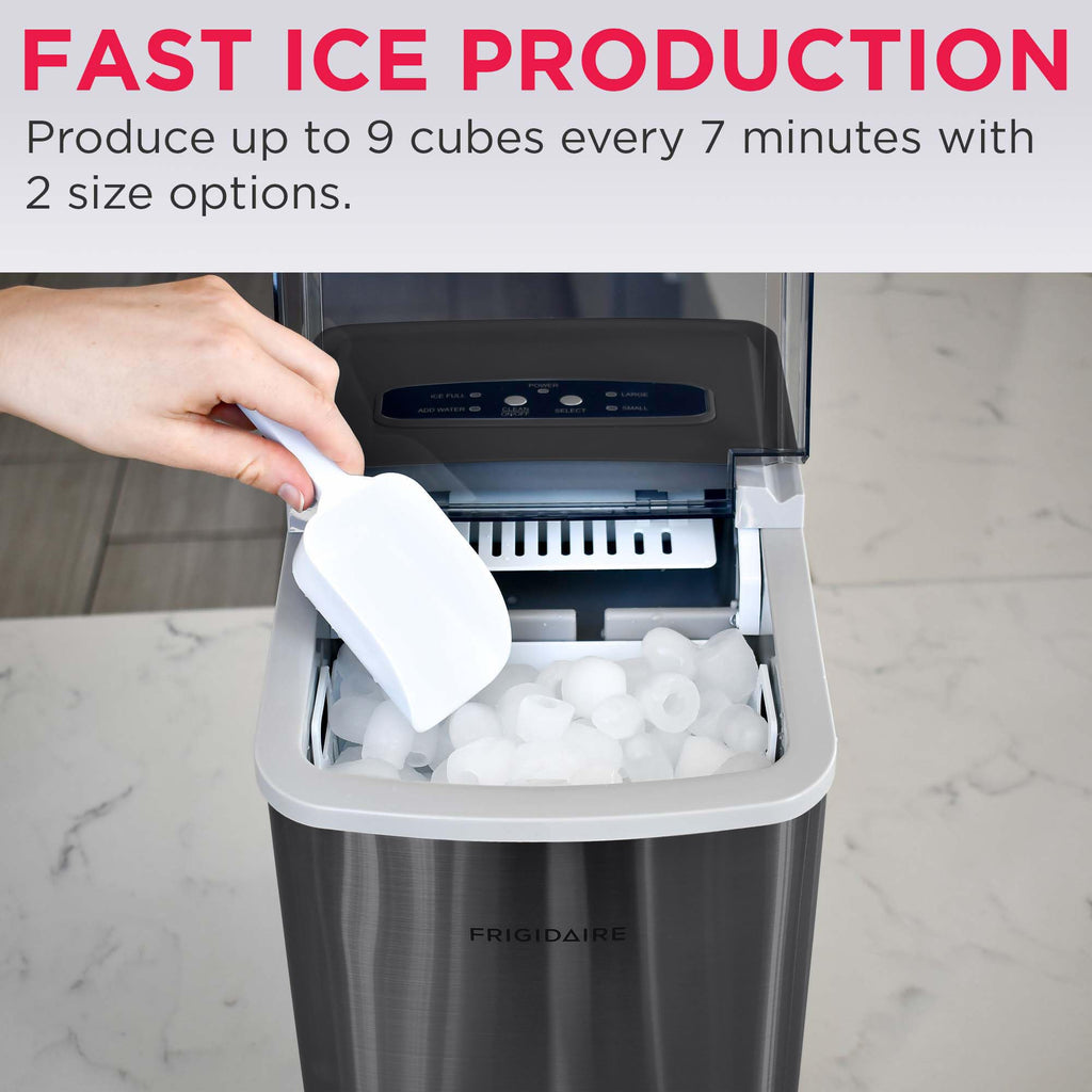 Frigidaire 26 Lbs per Day Portable Compact Maker, Ice Making Machine, Stainless, Medium Jansha Store