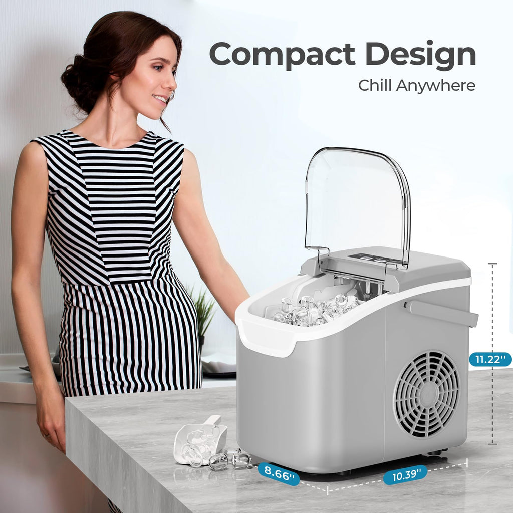 Antarctic Star Countertop Ice Maker Machine, 26Lbs/Day Fastest 6‑Min Ice Jansha Store