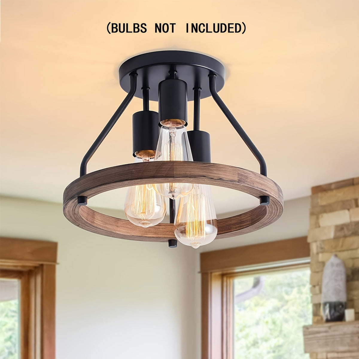 3-Light Semi Flush Mount Ceiling Light Fixture LPT