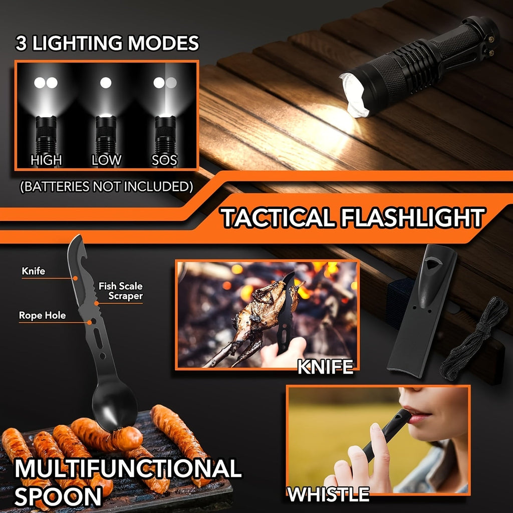 14-in-1 Camping Survival Kit with Magnesium Rod TM