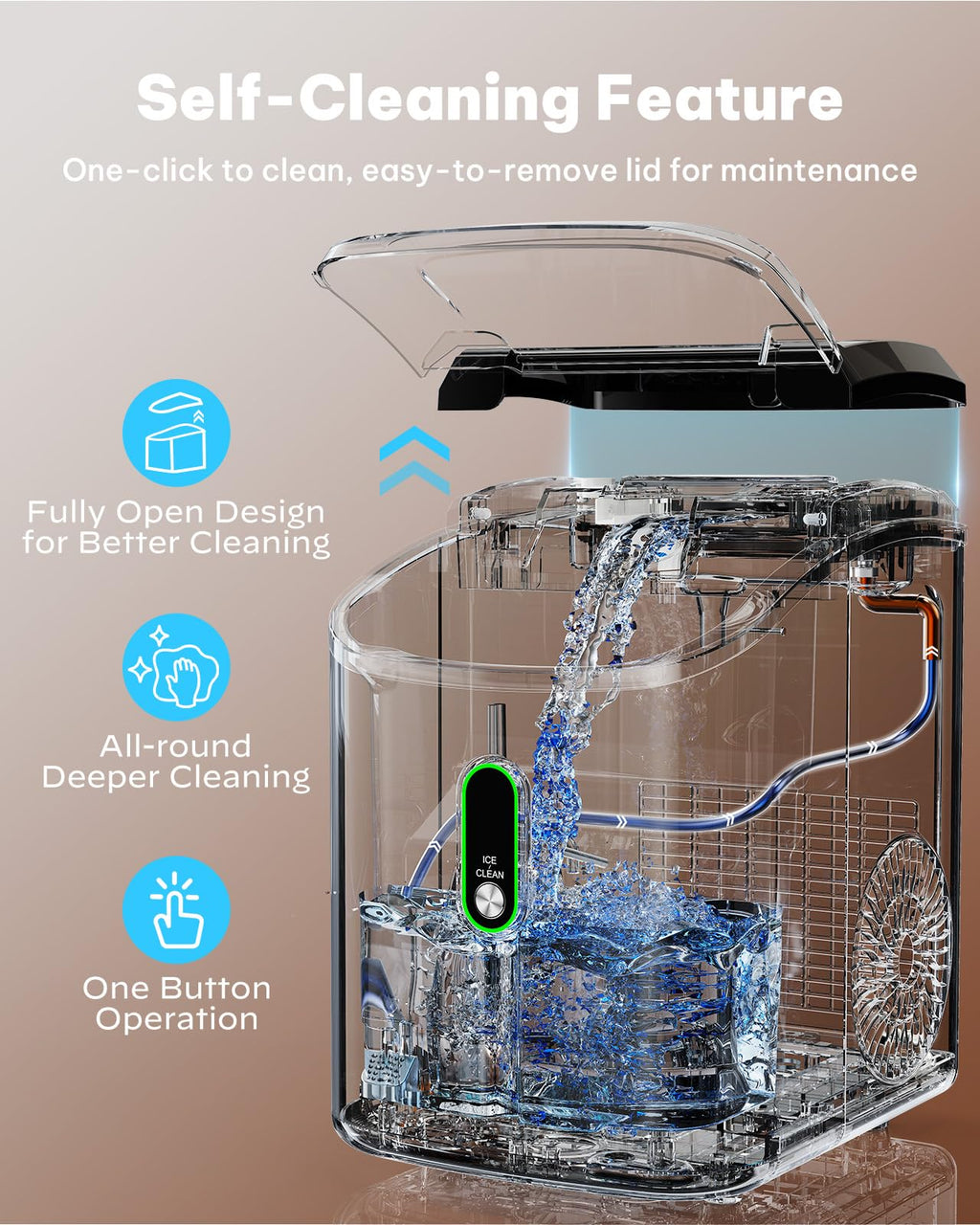Silonn Nugget Ice Maker, Smart Countertop Ice Machine with APP & Voice Control, Self-Cleaning, 44lbs/24H Soft Chewable Sonic Ice, 3L Tank, for Home Kitchen & Party Jansha Store
