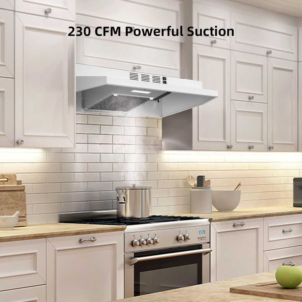 SNDOAS Black Range Hood 36 inch,Ductless Under Cabinet Range Hood Included Carbon Sponge Filter,Ducted Optional,Kitchen Hood 36 inch with 2 Vents,2 Speeds,Hard Wired Stove Vent Jansha Store