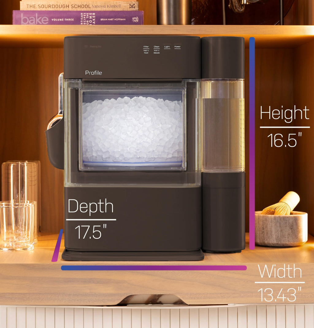 GE Profile Opal Ultra, Countertop Nugget Ice Maker, 1 Gal XL Side Tank, *Amazon Exclusive*, 38 lbs/Day, Pebble Pellet Crushed Ice Machine, WiFi Stainless Steel Jansha Store