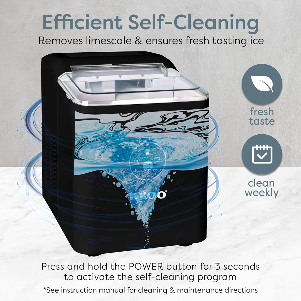 Igloo Portable Ice Maker with Scoop - Ice Maker with LED Control Panel & 1.5 Quart Water Tank - Stainless Ice Cube Maker Produces 26 Lbs. of Ice in 24 Hours with 9 Large or Small Cubes in 7 Minutes Jansha Store