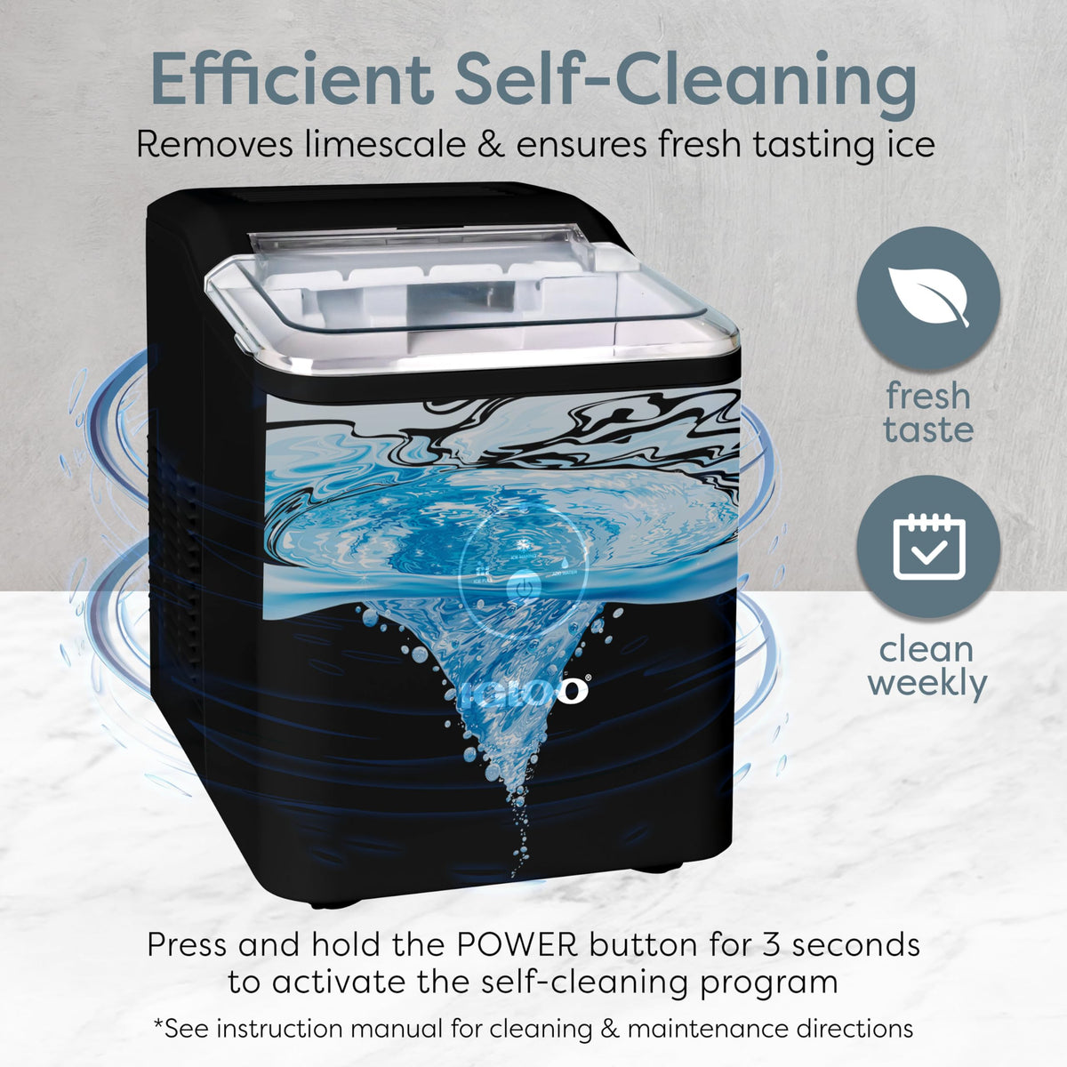 Igloo Portable Ice Maker with Scoop - Ice Maker with LED Control Panel & 1.5 Quart Water Tank - Stainless Ice Cube Maker Produces 26 Lbs. of Ice in 24 Hours with 9 Large or Small Cubes in 7 Minutes Jansha Store