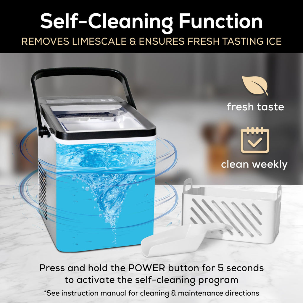 Igloo Portable Ice Maker with Scoop - Ice Maker with LED Control Panel & 1.5 Quart Water Tank - Stainless Ice Cube Maker Produces 26 Lbs. of Ice in 24 Hours with 9 Large or Small Cubes in 7 Minutes Jansha Store