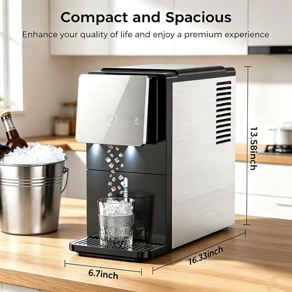 COWSAR Nugget Countertop Ice Maker, Automatic Ice Dispenser, 33 lbs/Day Chewable Pellet Ice Machine with Self-Cleaning & Measured Dispensing, Portable Ice Maker for Home, Kitchen, Office Jansha Store