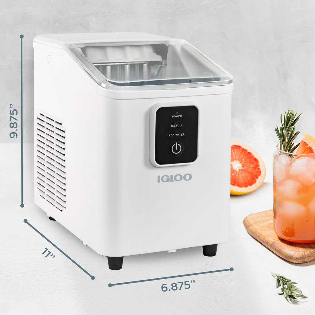 Igloo Portable Ice Maker with Scoop - Ice Maker with LED Control Panel & 1.5 Quart Water Tank - Stainless Ice Cube Maker Produces 26 Lbs. of Ice in 24 Hours with 9 Large or Small Cubes in 7 Minutes Jansha Store