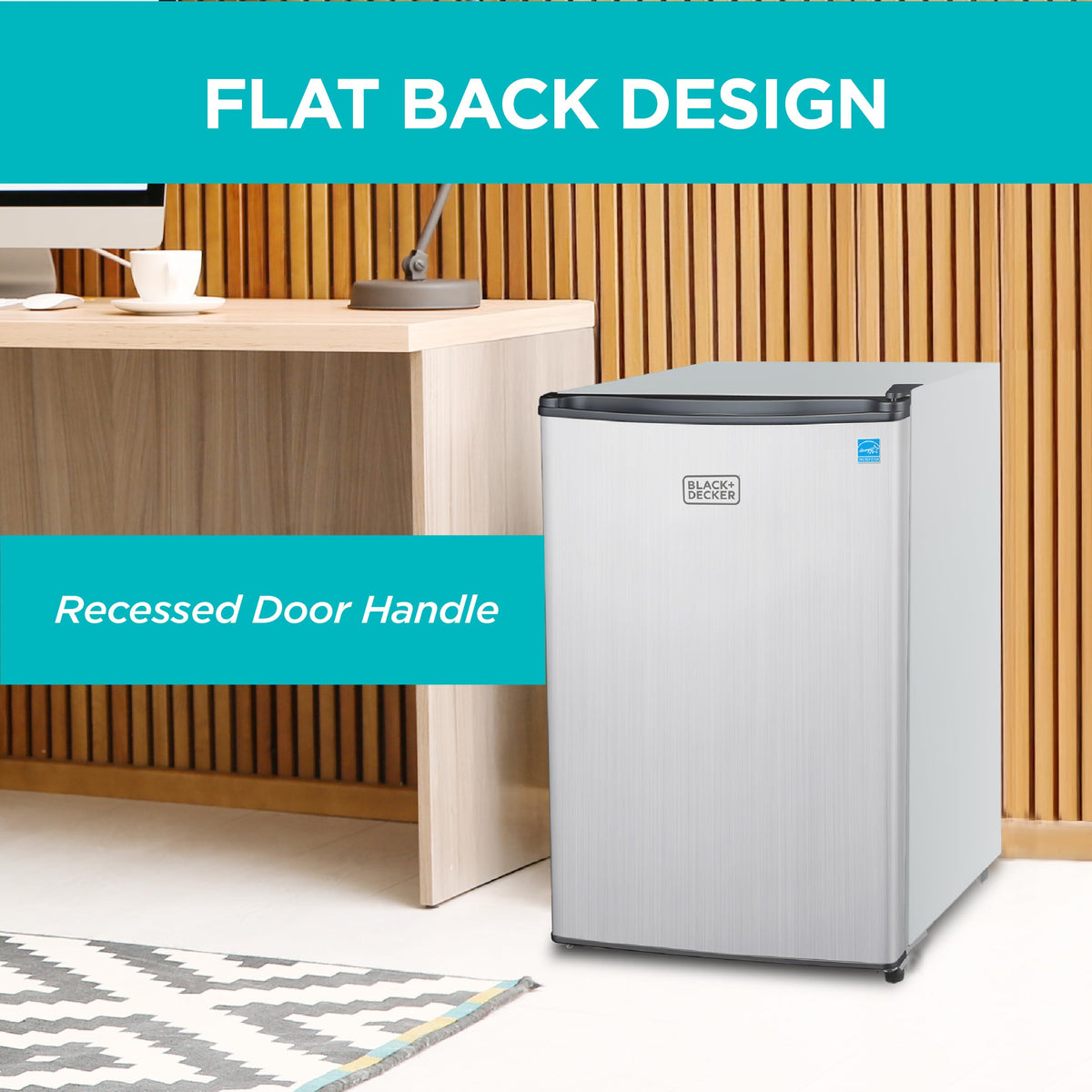 BLACK+DECKER 2.5 Cu. Ft. Compact Refrigerator, Energy Star, BCRK25B, Black Jansha Store