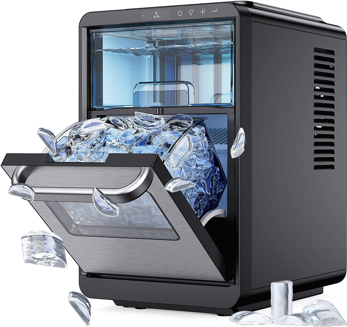 Silonn Ice Maker Countertop, Portable Ice Machine with Carry Handle, Self-Cleaning Ice Makers with Basket and Scoop, 9 Cubes in 6 Mins, 26 lbs per Day, Ideal for Home, Kitchen, Camping, RV Jansha Store