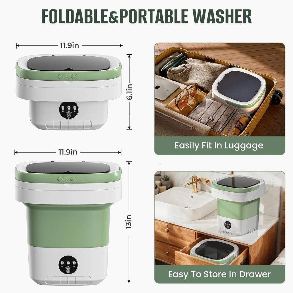 20L Foldable Portable Washing Machine, 45dB Ultra Quiet 3 Modes Mini Washer with Spin Basket, No Installation Compact Washer for Travel RV Dorm Apartment Camping, Baby Clothes Underwear Socks Jansha Store