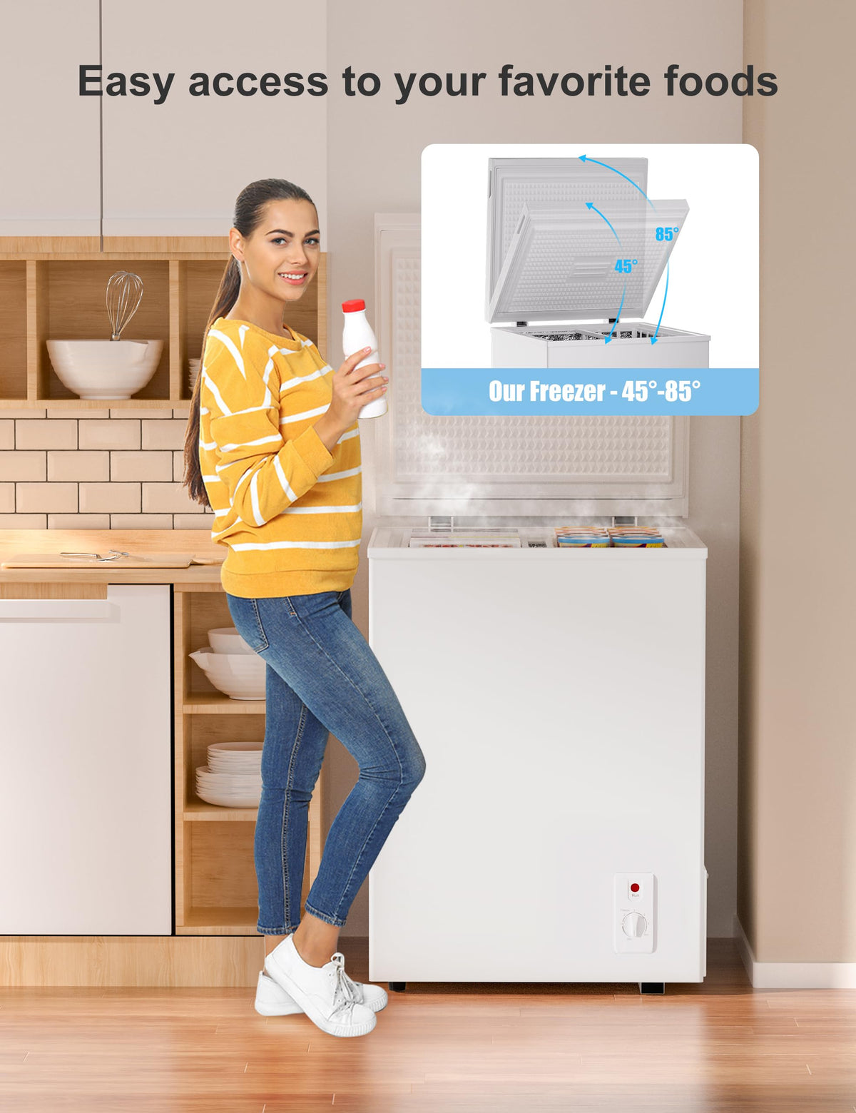7.0 Cu Ft Chest Freezer - Energy Saving Quiet Top Open Door Mini Freezer Adjustable 6 Thermostat - Compact Small Deep Freezer w/Removable Basket and Defrost Water Drain for Home/Apartment/Garage Jansha Store