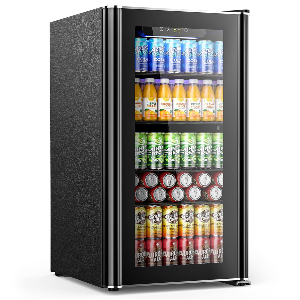 Electactic Mini Fridge 130 Can Beverage Refrigerator Cooler, 3.2 Cu.Ft Drink Fridge for Soda Wine Beer, Adjustable Temperature Control for Home Office, Black Jansha Store