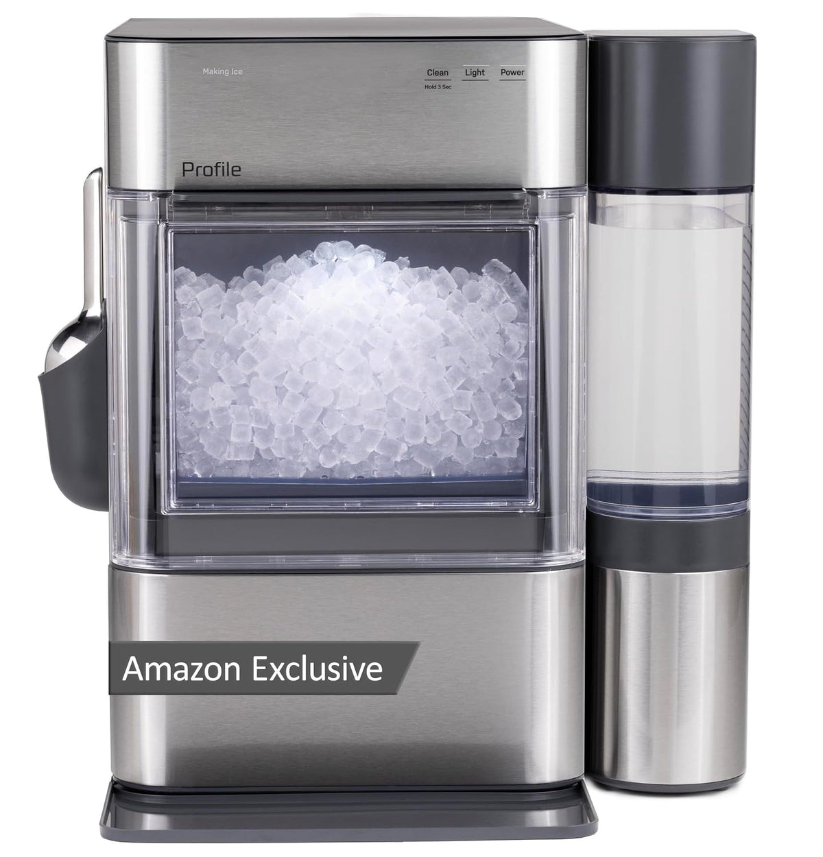 GE Profile Opal Ultra, Countertop Nugget Ice Maker, 1 Gal XL Side Tank, *Amazon Exclusive*, 38 lbs/Day, Pebble Pellet Crushed Ice Machine, WiFi Stainless Steel Jansha Store