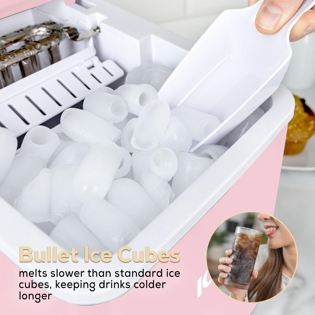 Igloo Portable Ice Maker with Scoop - Ice Maker with LED Control Panel & 1.5 Quart Water Tank - Stainless Ice Cube Maker Produces 26 Lbs. of Ice in 24 Hours with 9 Large or Small Cubes in 7 Minutes Jansha Store