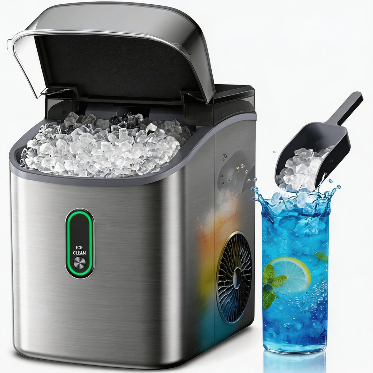 Silonn Ice Maker Countertop, 8 Bullet Ice Cubes in 6 Mins, 26.5 Lbs per Day, 2 Size Options, Self-Cleaning & Portable for Kitchen, Office, Party, RV Camping Jansha Store