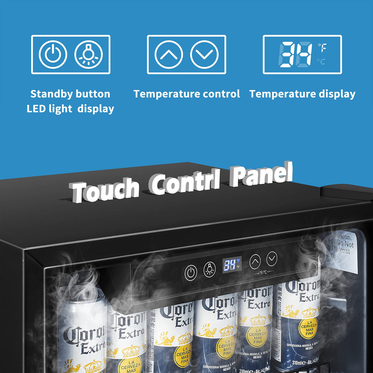 EUHOMY 145 Can Mini Fridge, 4.5 Cu.ft Beverage Refrigerator with Glass Door Jansha Store