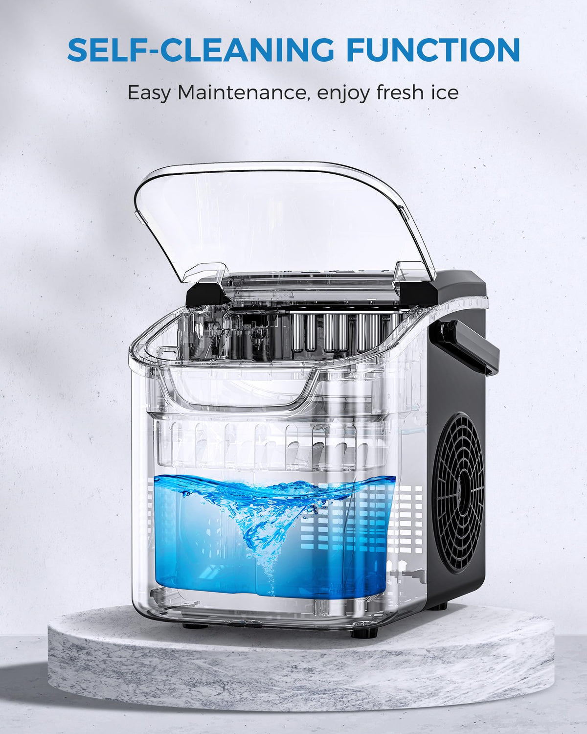 COWSAR Nugget Countertop Ice Maker, Automatic Ice Dispenser, 33 lbs/Day Chewable Pellet Ice Machine with Self-Cleaning & Measured Dispensing, Portable Ice Maker for Home, Kitchen, Office Jansha Store