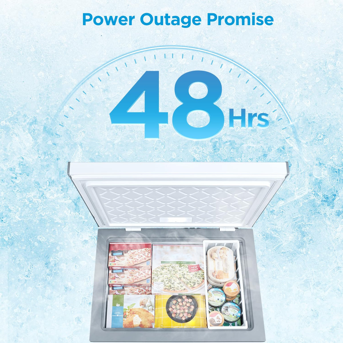 Midea 3.5 Cu.ft Chest Freezer, Fridge Freezer Convertible with LED Light Jansha Store
