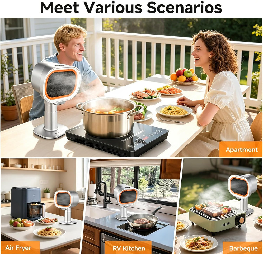 Portable Range Hood, 4-Speed Desktop Exhaust Fan with Telescopic Height Jansha Store