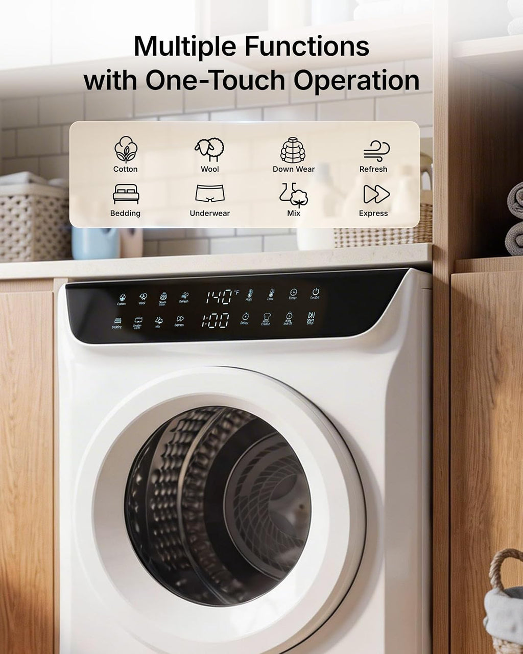 3.5 Cu. Ft. Protable Clothes Dryers with LED Control Jansha Store
