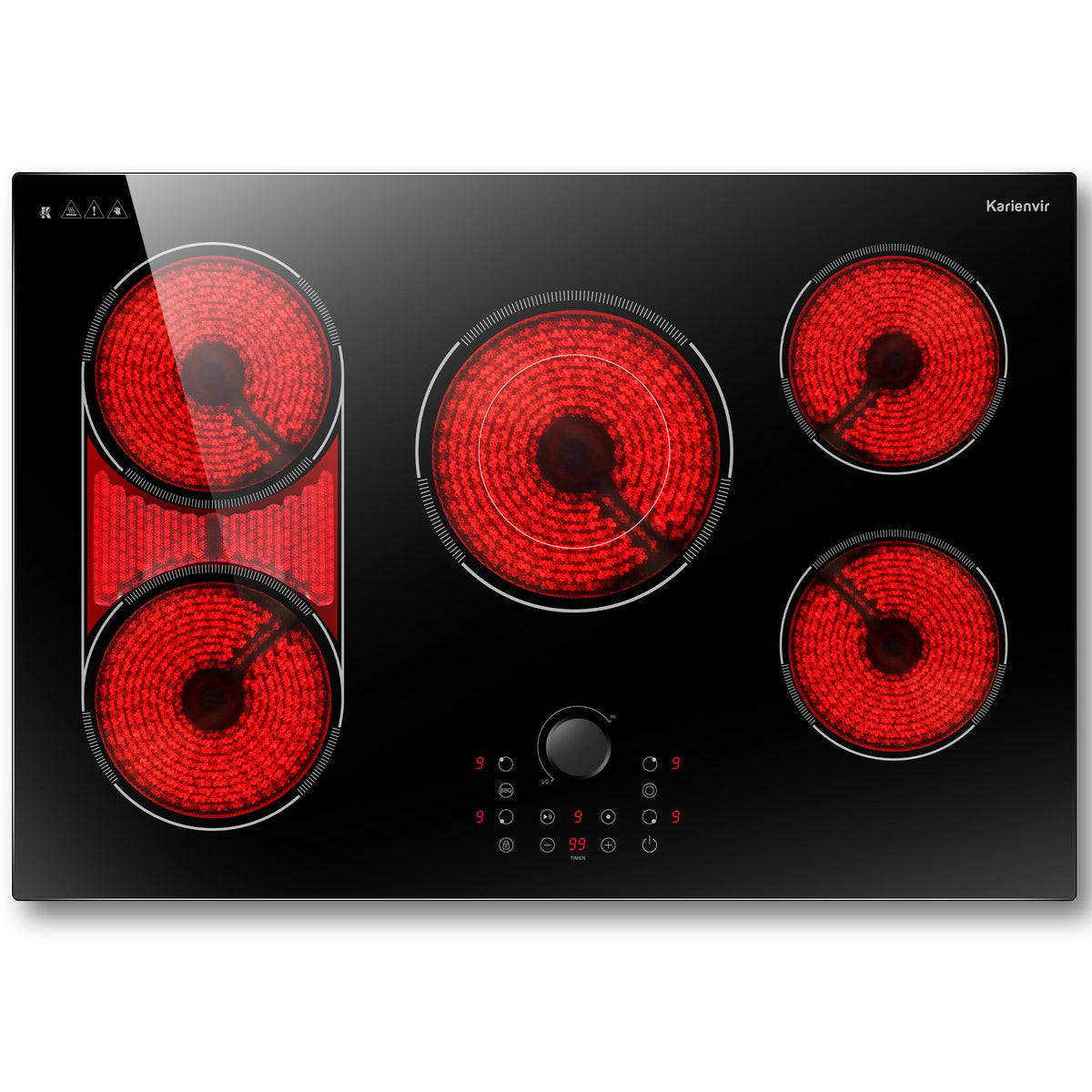 2 Burner Electric Cooktop 110V, 2000W, 24" Countertop & Built-in Jansha Store