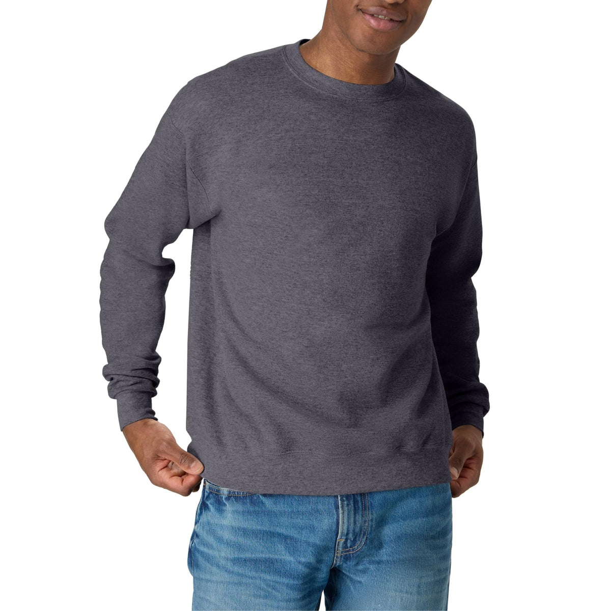 Hanes Men's Sweatshirt, EcoSmart Fleece Crewneck Sweatshirt, Big & Tall Available, 1 or 2-Pack Jansha Store