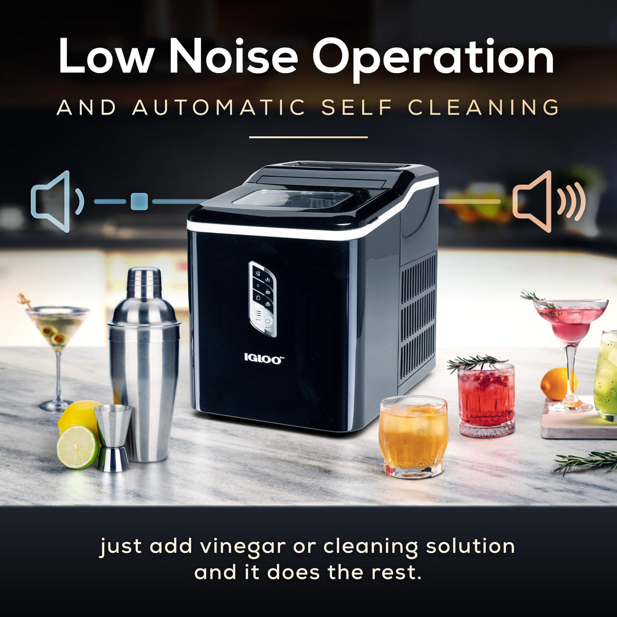 Igloo Portable Ice Maker with Scoop - Ice Maker with LED Control Panel & 1.5 Quart Water Tank - Stainless Ice Cube Maker Produces 26 Lbs. of Ice in 24 Hours with 9 Large or Small Cubes in 7 Minutes Jansha Store