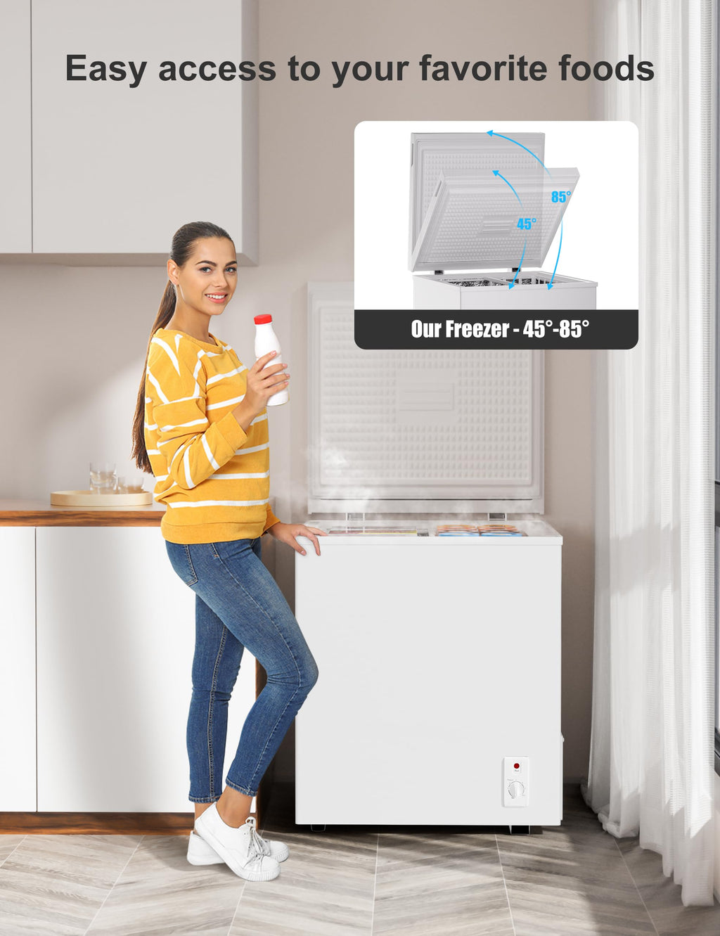 7.0 Cu Ft Chest Freezer - Energy Saving Quiet Top Open Door Mini Freezer Adjustable 6 Thermostat - Compact Small Deep Freezer w/Removable Basket and Defrost Water Drain for Home/Apartment/Garage Jansha Store