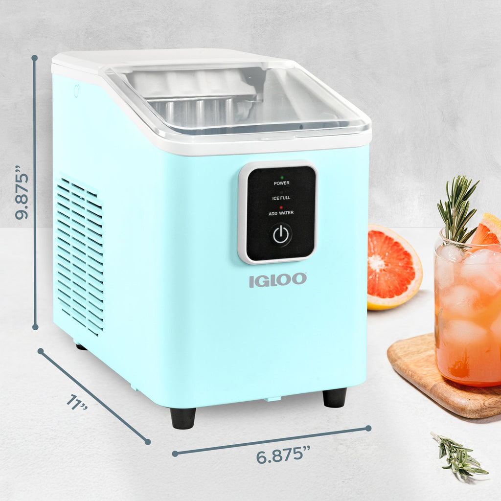 Igloo Portable Ice Maker with Scoop - Ice Maker with LED Control Panel & 1.5 Quart Water Tank - Stainless Ice Cube Maker Produces 26 Lbs. of Ice in 24 Hours with 9 Large or Small Cubes in 7 Minutes Jansha Store
