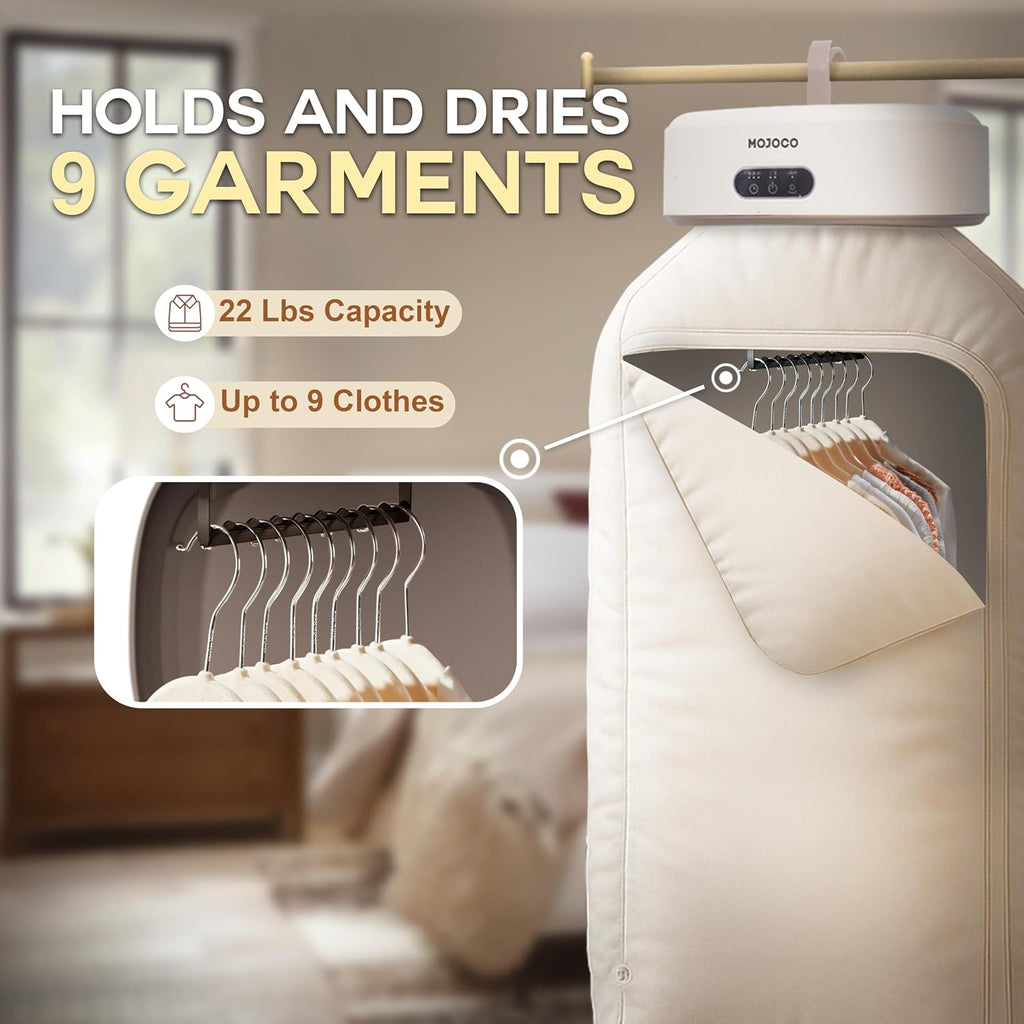 MOJOCO Portable Clothes Dryer - 600w Compact Dryer for Apartment, Travel Jansha Store