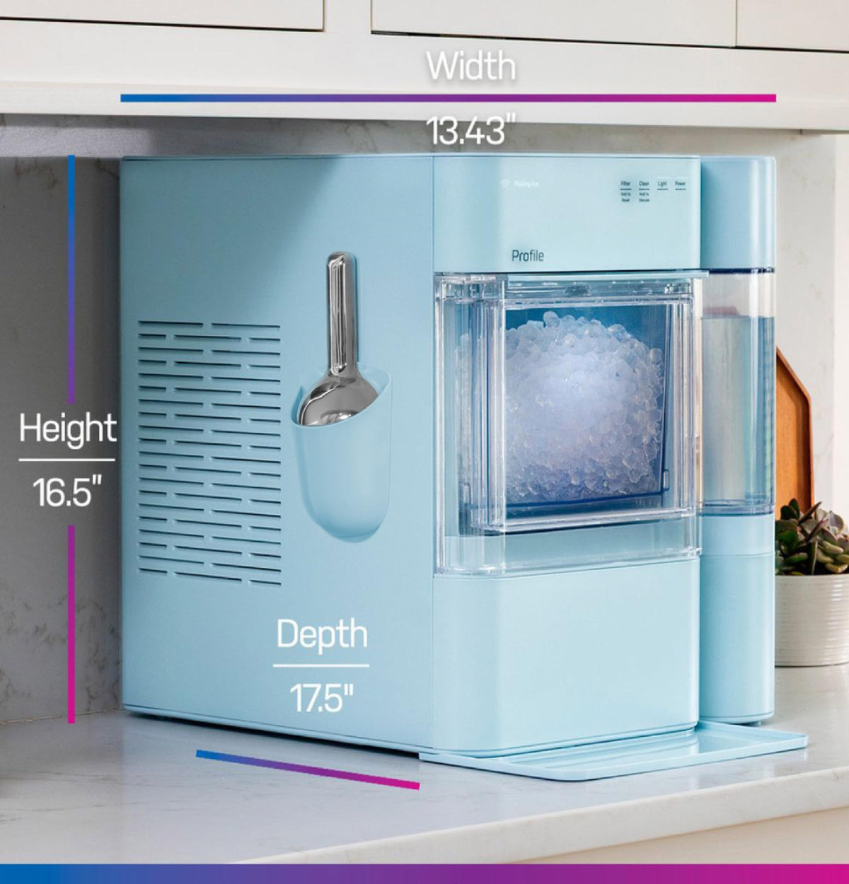 GE Profile Opal Ultra, Countertop Nugget Ice Maker, 1 Gal XL Side Tank, *Amazon Exclusive*, 38 lbs/Day, Pebble Pellet Crushed Ice Machine, WiFi Stainless Steel Jansha Store