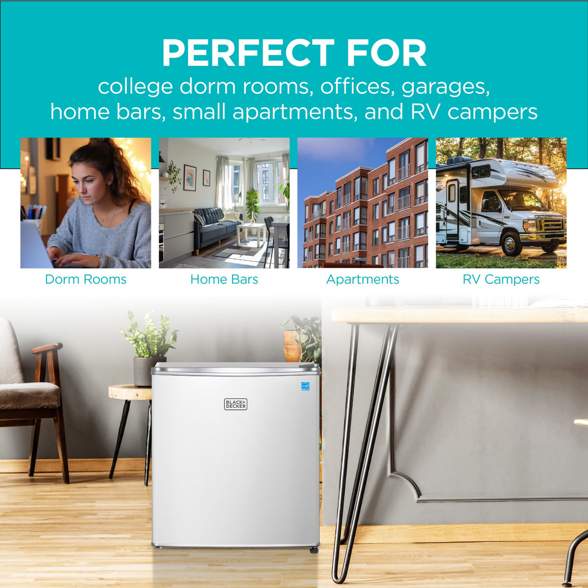 BLACK+DECKER 2.5 Cu. Ft. Compact Refrigerator, Energy Star, BCRK25B, Black Jansha Store