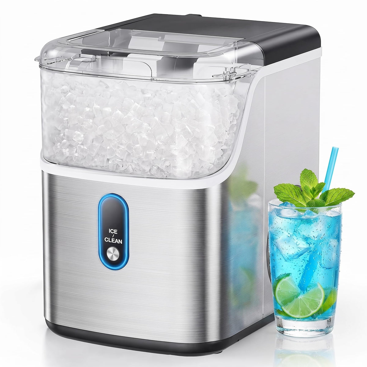 Silonn Ice Maker Countertop, Portable Ice Machine with Carry Handle, Self-Cleaning Ice Makers with Basket and Scoop, 9 Cubes in 6 Mins, 26 lbs per Day, Ideal for Home, Kitchen, Camping, RV Jansha Store